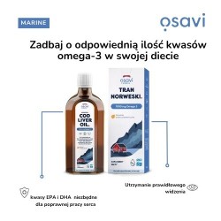 Zdjęcie produktu - #1 Osavi Tran Norweski 1000 mg Omega 3 aromat pomarańczowy, 500 ml