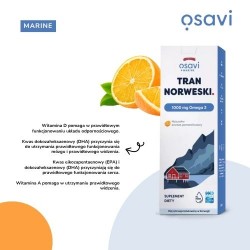 Zdjęcie produktu - #2 Osavi Tran Norweski 1000 mg Omega 3 aromat pomarańczowy, 500 ml