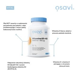 Zdjęcie produktu - #0 Osavi Witamina D3 + K2 2000IU, 120 kaps.