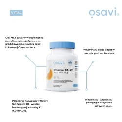 Zdjęcie produktu - #0 Osavi Witamina D3 2000IU + K2 100 mcg, 60 kaps.