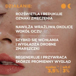 Miniaturka artykułu - #1 Idee Derm Rozświetlający krem pod oczy z witaminą C dla każdego typu cery, 15 ml