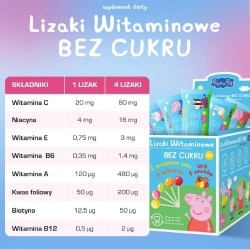 Zdjęcie produktu - #5 Domowa Apteczka Lizaki witaminowe bez cukru Peppa, 50 szt.