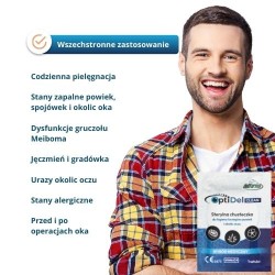 Zdjęcie produktu - #2 OptiDel Clean Sterylne chusteczki do higieny brzeg&oacute;w powiek i okolic oczu, 20 szt.