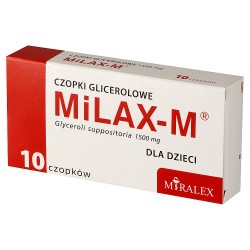Zdjęcie produktu - #0 MILAX-M Czopki glicerolowe dla dzieci, 10 szt.
