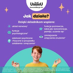 Zdjęcie produktu - #1 UmmU KoncentRacja 12+ tabletki do rozgryzania i żucia o smaku cytrynowo pomarańczowym, 40 szt. - dla dzieci i młodzieży