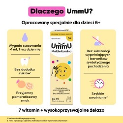 Zdjęcie produktu - #2 Ummu Multiwitamina 6+ krople o smaku pomarańczowym, 30 ml - dla dzieci