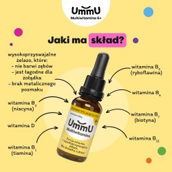Zdjęcie produktu - #3 Ummu Multiwitamina 6+ krople o smaku pomarańczowym, 30 ml - dla dzieci