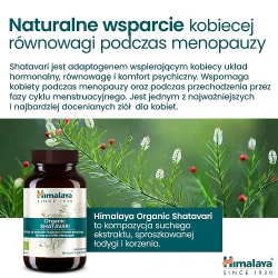 Miniaturka artykułu - #0 Himalaya Organic Shatavari, 60 tabl. - dla kobiet przed i po menopauzie