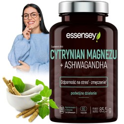 Zdjęcie produktu - #0 Essensey Cytrynian magnezu + Ashwagandha, 90 kaps.