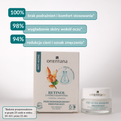 Zdjęcie produktu - #1 Orientana Phyto Technology Przeciwzmarszczkowy krem pod oczy z retinolem biotechnologicznym kofeiną i moringą, 15 ml
