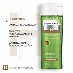 Zdjęcie produktu - #2 Pharmaceris H H-SEBOPURIN Specjalistyczny szampon normalizujący do sk&oacute;ry łojotokowej, 250 ml