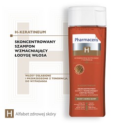 Zdjęcie produktu - #0 Pharmaceris H H-KERATINEUM Skoncentrowany szampon wzmacniający łodygę włosa, do włos&oacute;w osłabionych i przerzedzonych, 250 ml