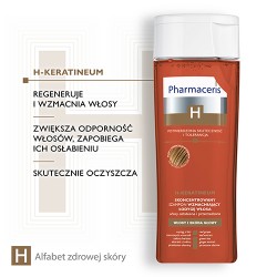 Zdjęcie produktu - #2 Pharmaceris H H-KERATINEUM Skoncentrowany szampon wzmacniający łodygę włosa, do włos&oacute;w osłabionych i przerzedzonych, 250 ml