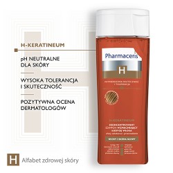 Zdjęcie produktu - #3 Pharmaceris H H-KERATINEUM Skoncentrowany szampon wzmacniający łodygę włosa, do włos&oacute;w osłabionych i przerzedzonych, 250 ml