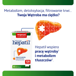 Zdjęcie produktu - #1 Hepatil, 120 tabl. - wsparcie wątroby w prawidłowym funkcjonowaniu