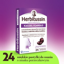 Zdjęcie produktu - #0 Herbitussin Na kaszel i gardło, 24 pastylki do ssania