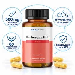 Miniaturka artykułu - #0 Solida Pharm Berberyna HCI 500 mg, 60 kaps.