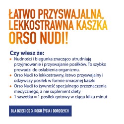 Zdjęcie produktu - #1 OrsoNudi Kaszka, 5 sasz. x 40 g - do postępowania dietetycznego podczas wymiot&oacute;w, nudności lub biegunki