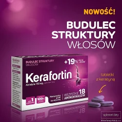 Miniaturka artykułu - #0 Kerafortin, 30 tabl. - suplement diety z keratyną