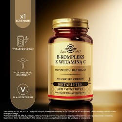 #3 – Solgar B-Kompleks z witaminą C, 100 tabl. - kompleks witamin z grupy B