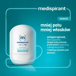 Miniaturka artykułu - #0 MEDISPIRANT Antyperspirant hamujący wzrost włosk&oacute;w roll-on 72h, 40 ml
