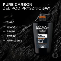 Zdjęcie produktu - #0 L'OREAL Men Expert Pure Carbon Total Clean Żel pod prysznic 5w1 dla mężczyzn, 1000 ml