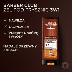 Zdjęcie produktu - #2 L'Or&eacute;al Men Expert Barber Club 3w1 Żel do mycia ciała włos&oacute;w i brody dla mężczyzn, 400 ml