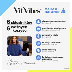 Zdjęcie produktu - #1 Vit Vibes Calm & Balance żelki smak malinowy, 60 szt.