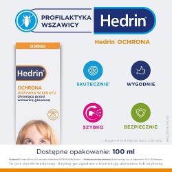 Zdjęcie produktu - #0 Hedrin Ochrona Odżywka w sprayu chroniąca przed wszawicą głowową, 100 ml