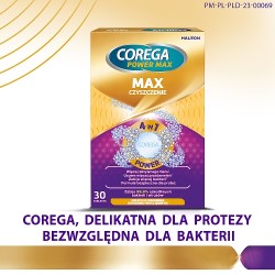 Zdjęcie produktu - #4 Corega Power Max Tabletki do codziennego czyszczenia protez zębowych, 30 szt.