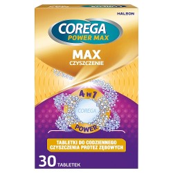 Zdjęcie produktu - #5 Corega Power Max Tabletki do codziennego czyszczenia protez zębowych, 30 szt.