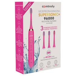 Zdjęcie produktu - #0 Controly Supersonic+ Szczoteczka soniczna do zęb&oacute;w r&oacute;żowa, 1 szt.