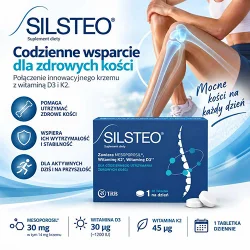 Miniaturka artykułu - #0 Silsteo, 30 tabl. - suplement diety z krzemem, witaminą D i witaminą K