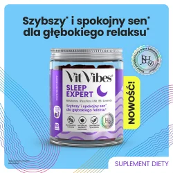 Miniaturka artykułu - #0 Vit Vibes Sleep Expert żelki z melatoniną o smaku jagodowym z nutą lawendy, 60 szt.