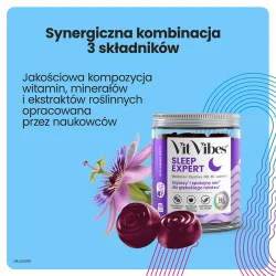 #2 – Vit Vibes Sleep Expert żelki z melatoniną o smaku jagodowym z nutą lawendy, 60 szt.