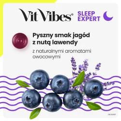 #4 – Vit Vibes Sleep Expert żelki z melatoniną o smaku jagodowym z nutą lawendy, 60 szt.