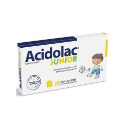 Zdjęcie produktu - #0 ACIDOLAC JUNIOR o smaku białej czekolady - 20 misio-tabletek 