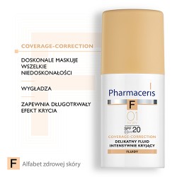 Zdjęcie produktu - #2 Pharmaceris F COVERAGE-CORRECTION Fluid intensywnie kryjący 01 IVORY SPF20 30 ml