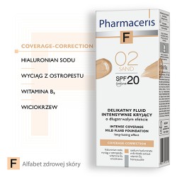 Zdjęcie produktu - #1 Pharmaceris F fluid intensywnie kryjący 02 z filtrem SPF 20, 30 ml