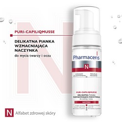 Zdjęcie produktu - #0 Pharmaceris N PURI-CAPILIQMUSSE Delikatna pianka wzmacniająca naczynka do mycia twarzy i oczu, 150 ml