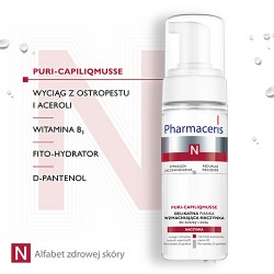 Zdjęcie produktu - #1 Pharmaceris N PURI-CAPILIQMUSSE Delikatna pianka wzmacniająca naczynka do mycia twarzy i oczu, 150 ml