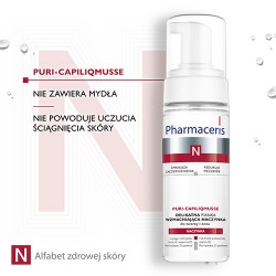 Zdjęcie produktu - #3 Pharmaceris N PURI-CAPILIQMUSSE Delikatna pianka wzmacniająca naczynka do mycia twarzy i oczu, 150 ml