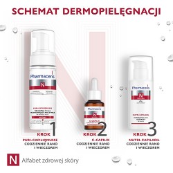 Zdjęcie produktu - #4 Pharmaceris N PURI-CAPILIQMUSSE Delikatna pianka wzmacniająca naczynka do mycia twarzy i oczu, 150 ml