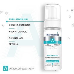 Zdjęcie produktu - #1 Pharmaceris A PURI-SENSILIUM Łagodząca pianka myjąca do twarzy i oczu, 150 ml