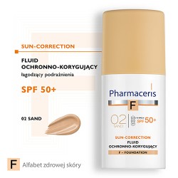 Zdjęcie produktu - #0 Pharmaceris F SUN-CORRECTION Fluid  ochronno-korygujący 02 SAND SPF50+, 30 ml