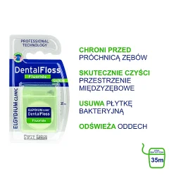 Miniaturka artykułu - #1 ELGYDIUM CLINIC Dental Floss Nić dentystyczna z fluorem miętowa, 35m
