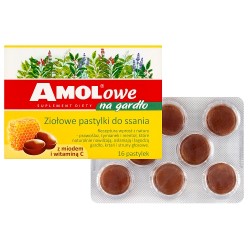 Zdjęcie produktu - #0 AMOLowe na gardło mi&oacute;d i wit. c, 16 pastylek