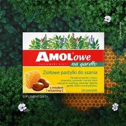 Zdjęcie produktu - #1 AMOLowe na gardło mi&oacute;d i wit. c, 16 pastylek