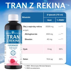 Zdjęcie produktu - #3 DOMOWA APTECZKA Tran z rekina o smaku malinowym, 250ml