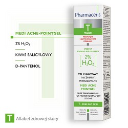 Zdjęcie produktu - #1 Pharmaceris T MEDI ACNE-POINTGEL Żel punktowy, 2% H₂0₂ na miejscowe zmiany mikrozapalne, 10 ml